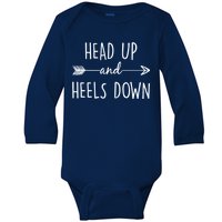 Head Up And Heels Down Baby Long Sleeve Bodysuit