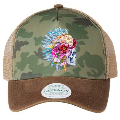 Headdress Floral Skull Legacy Tie Dye Trucker Hat