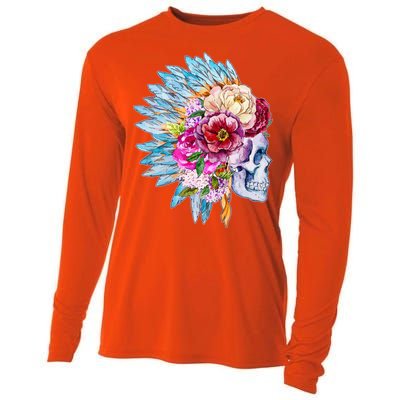 Headdress Floral Skull Cooling Performance Long Sleeve Crew