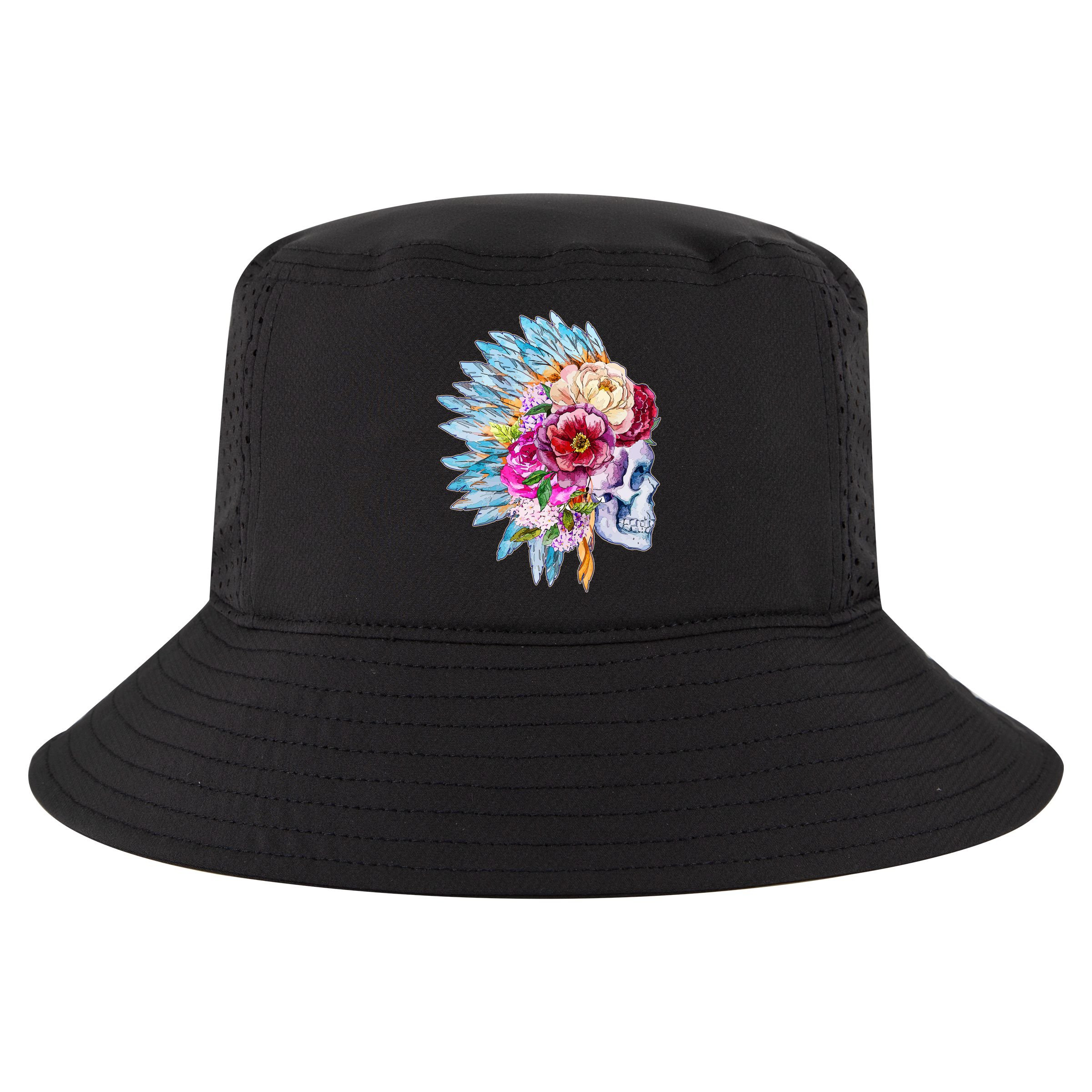 Headdress Floral Skull Cool Comfort Performance Bucket Hat