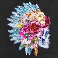 Headdress Floral Skull Cool Comfort Performance Bucket Hat