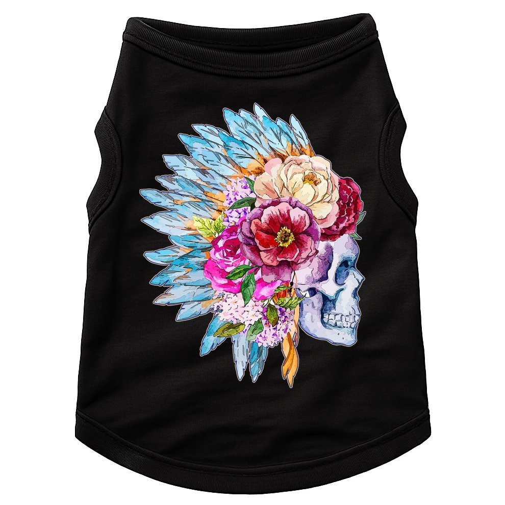 Headdress Floral Skull Doggie Tank