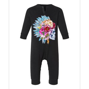 Headdress Floral Skull Infant Fleece One Piece