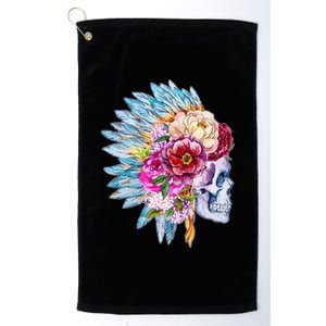 Headdress Floral Skull Platinum Collection Golf Towel