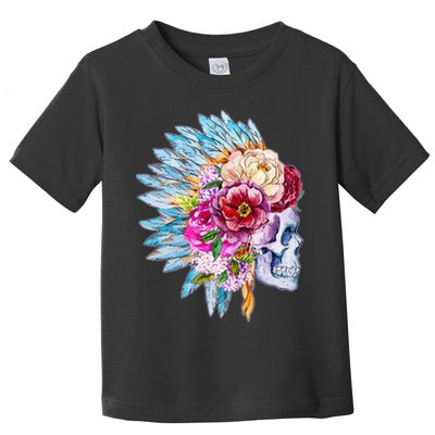 Headdress Floral Skull Toddler T-Shirt