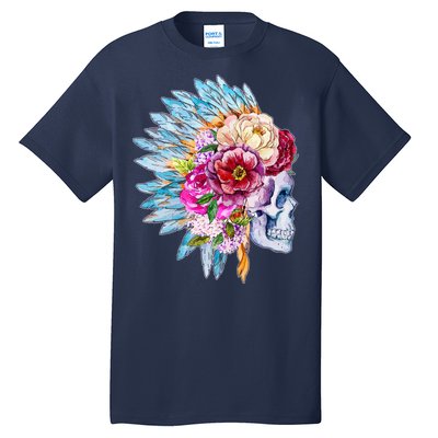 Headdress Floral Skull Tall T-Shirt