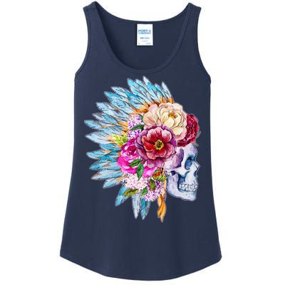 Headdress Floral Skull Ladies Essential Tank