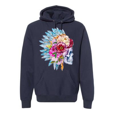 Headdress Floral Skull Premium Hoodie