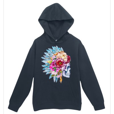 Headdress Floral Skull Urban Pullover Hoodie