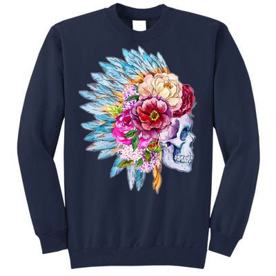 Headdress Floral Skull Tall Sweatshirt