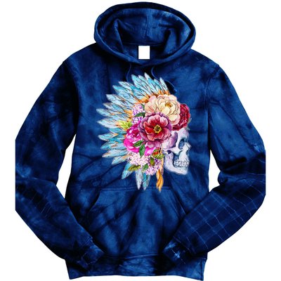 Headdress Floral Skull Tie Dye Hoodie