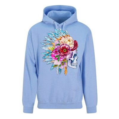 Headdress Floral Skull Unisex Surf Hoodie