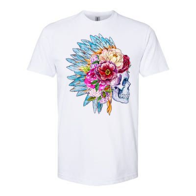 Headdress Floral Skull Softstyle CVC T-Shirt