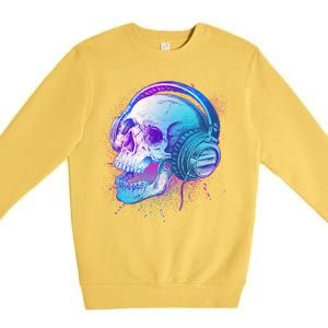 Headphones Music Lover Skull Premium Crewneck Sweatshirt