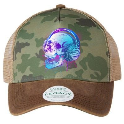 Headphones Music Lover Skull Legacy Tie Dye Trucker Hat