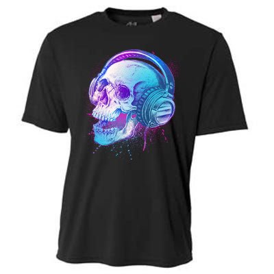 Headphones Music Lover Skull Cooling Performance Crew T-Shirt