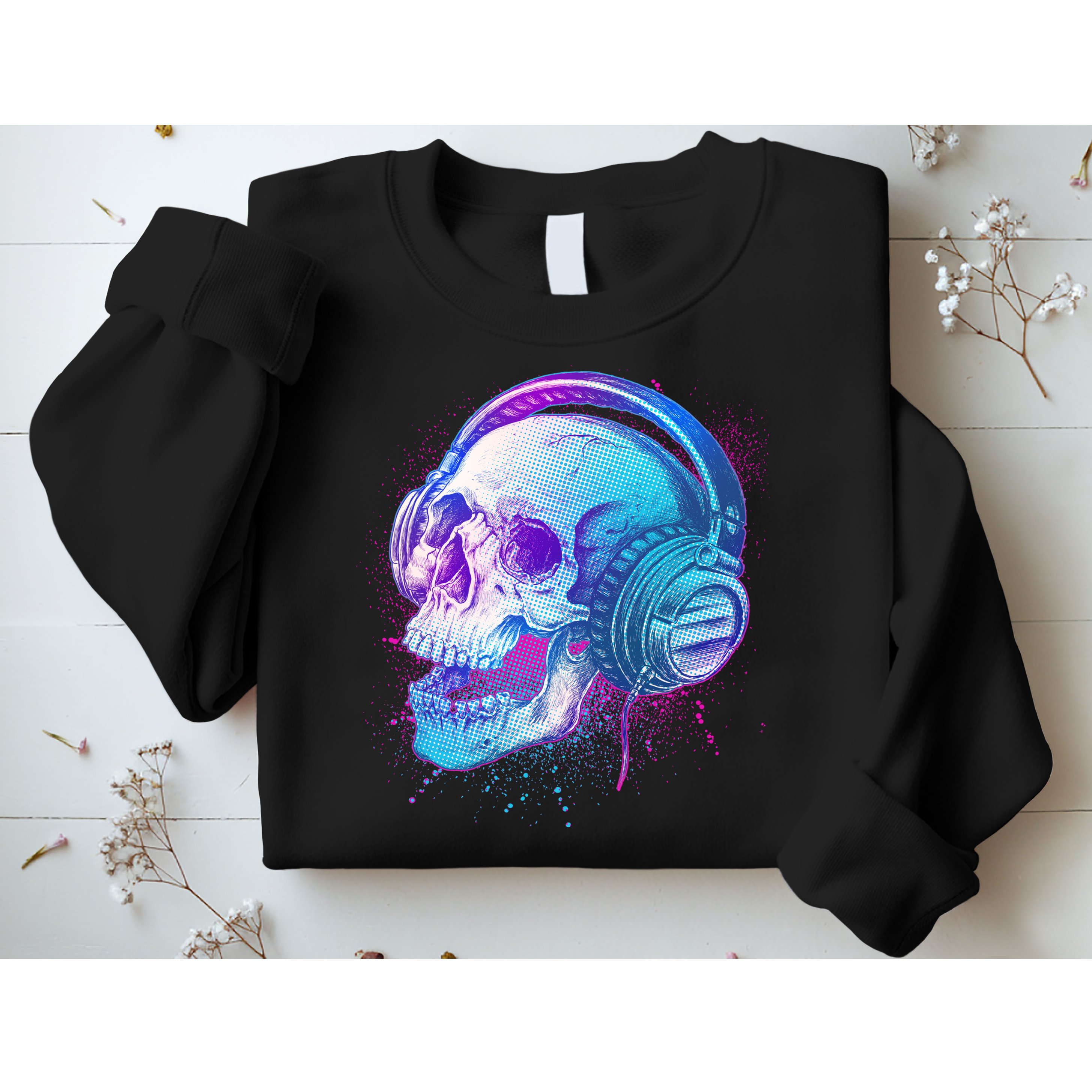 Headphones Music Lover Skull Sweatshirt