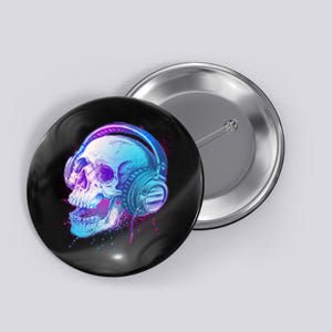 Headphones Music Lover Skull Button