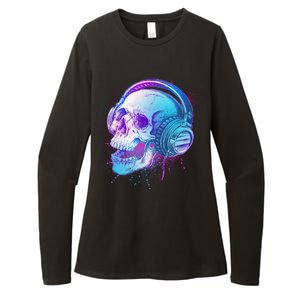 Headphones Music Lover Skull Womens CVC Long Sleeve Shirt