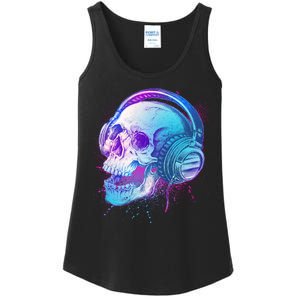 Headphones Music Lover Skull Ladies Essential Tank