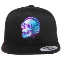 Headphones Music Lover Skull Flatbill Hat