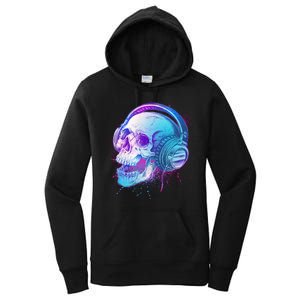 Headphones Music Lover Skull Women's Pullover Hoodie