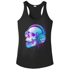 Headphones Music Lover Skull Ladies PosiCharge Competitor Racerback Tank