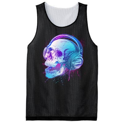 Headphones Music Lover Skull Mesh Reversible Basketball Jersey Tank