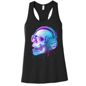 Headphones Music Lover Skull Women's Racerback Tank