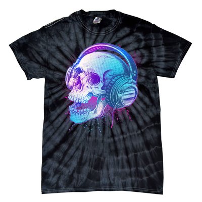 Headphones Music Lover Skull Tie-Dye T-Shirt