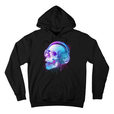 Headphones Music Lover Skull Tall Hoodie