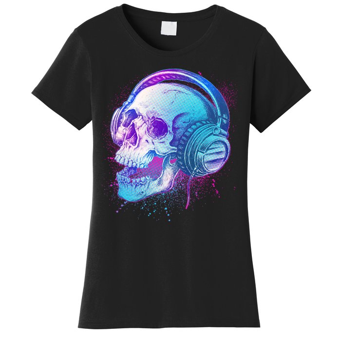 Headphones Music Lover Skull Women's T-Shirt