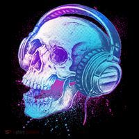 Headphones Music Lover Skull Kids T-Shirt