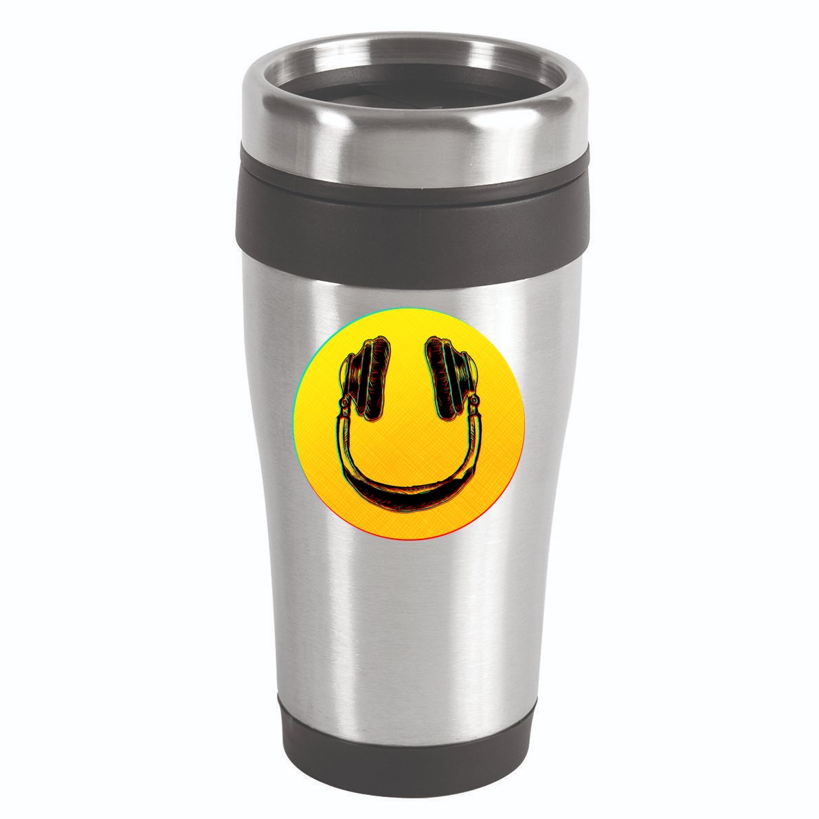 Headphones Smiley 16oz Travel Tumbler