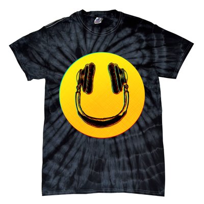 Headphones Smiley Tie-Dye T-Shirt