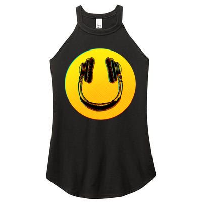 Headphones Smiley Women's Perfect Tri Rocker Tank