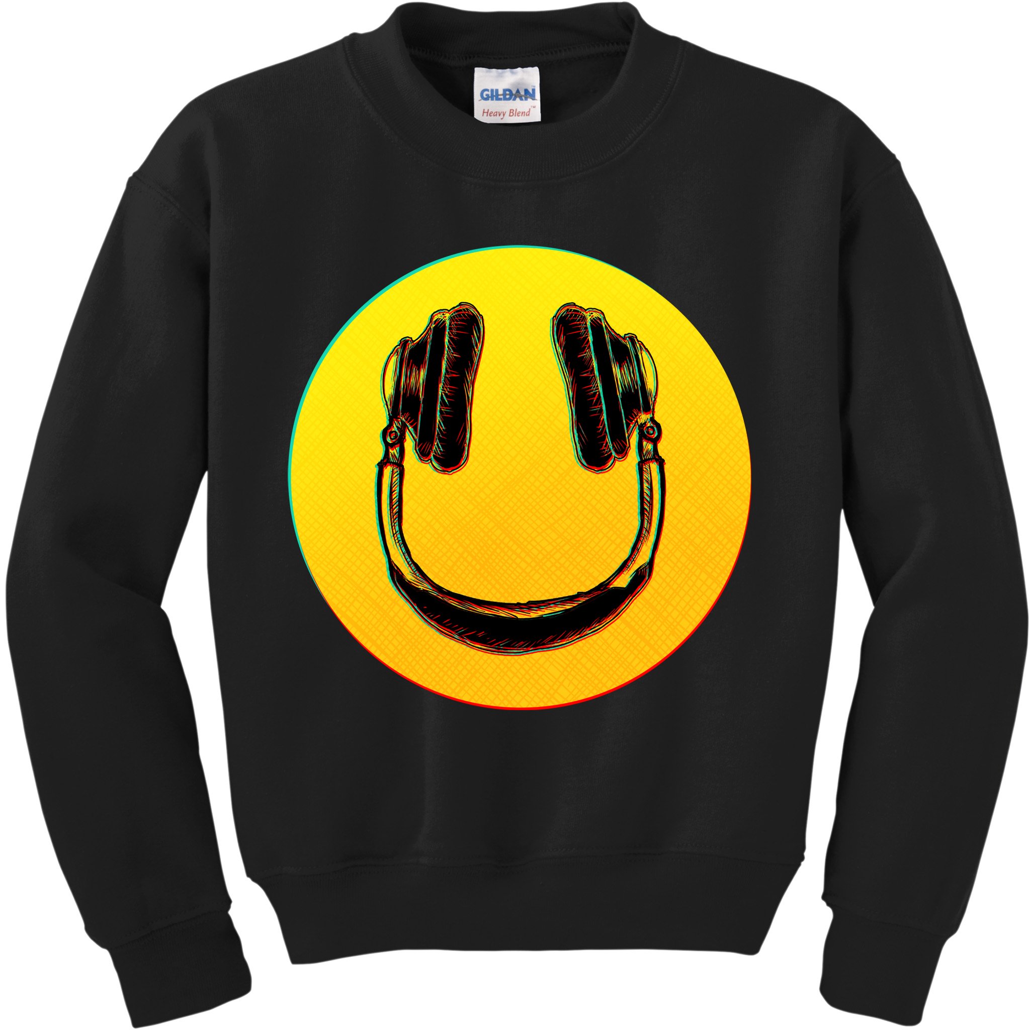 Headphones Smiley Kids Sweatshirt