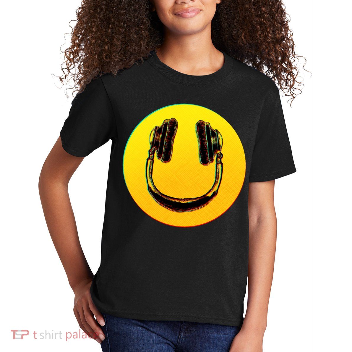 Headphones Smiley Kids T-Shirt