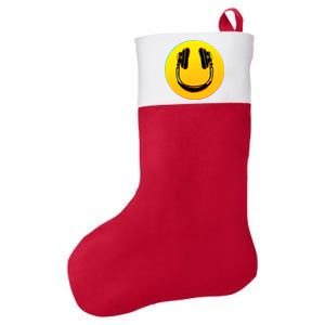 Headphones Smiley Felt Holiday Christmas Stocking