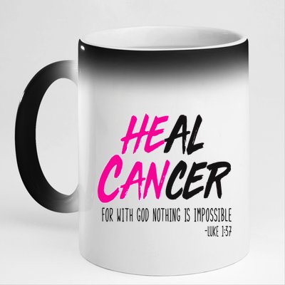 Heal Breast Cancer With God 11oz Black Color Changing Mug