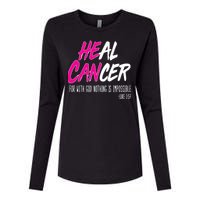 Heal Breast Cancer With God Womens Cotton Relaxed Long Sleeve T-Shirt