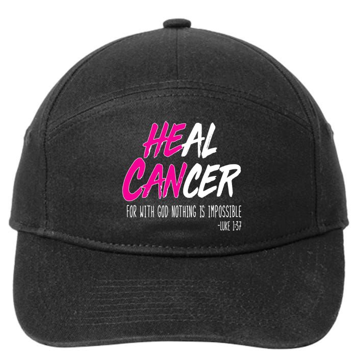 Heal Breast Cancer With God 7-Panel Snapback Hat