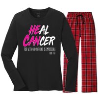 Heal Breast Cancer With God Women's Long Sleeve Flannel Pajama Set 