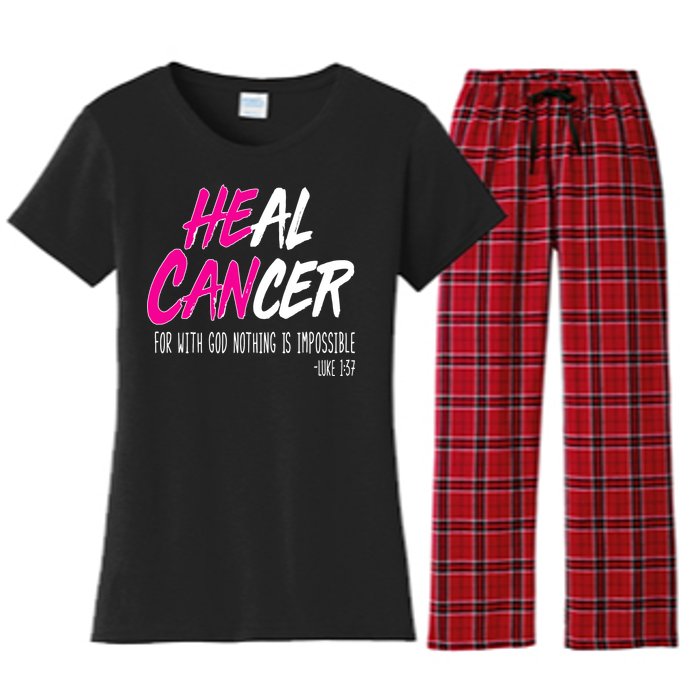 Heal Breast Cancer With God Women's Flannel Pajama Set