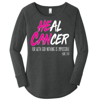 Heal Breast Cancer With God Women's Perfect Tri Tunic Long Sleeve Shirt