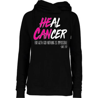 Heal Breast Cancer With God Womens Funnel Neck Pullover Hood