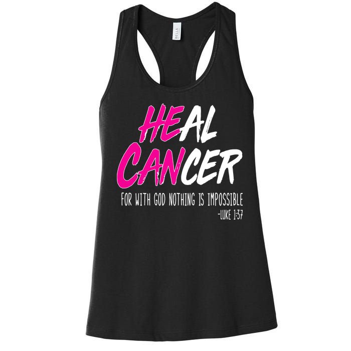 Heal Breast Cancer With God Women's Racerback Tank