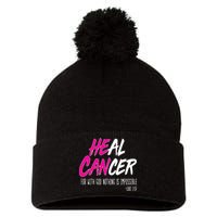 Heal Breast Cancer With God Pom Pom 12in Knit Beanie