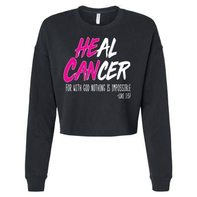 Heal Breast Cancer With God Cropped Pullover Crew