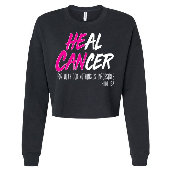 Heal Breast Cancer With God Cropped Pullover Crew